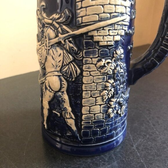 Western Germany Blue Painted Beer Stein RARE vintage - Picture 4 of 10